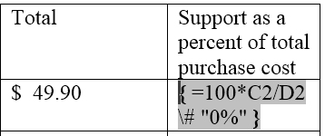 write your own fomulas for calculations in a Word 2013 table