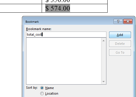 refer to a table cell's contents outside the table