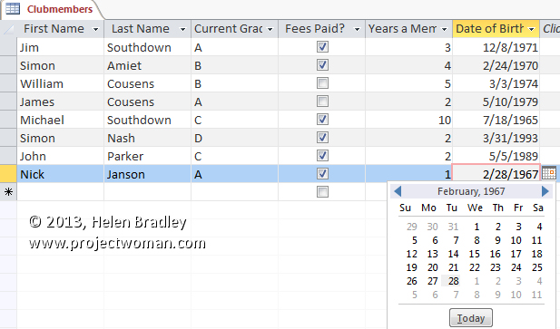 enter data into a table in Microsoft Access