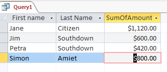 summing data in a query
