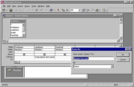 create a form based on a query step 1