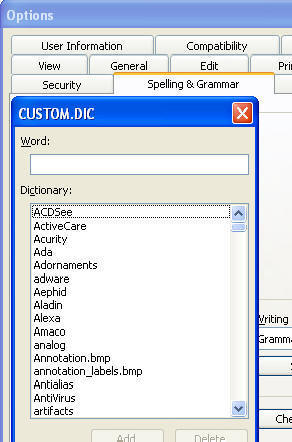 spelling in microsoft word