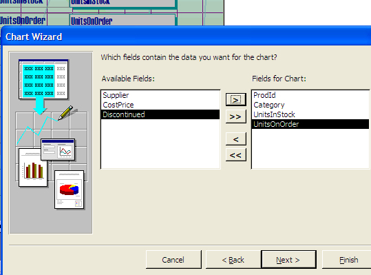 creating a chart on a form step 1