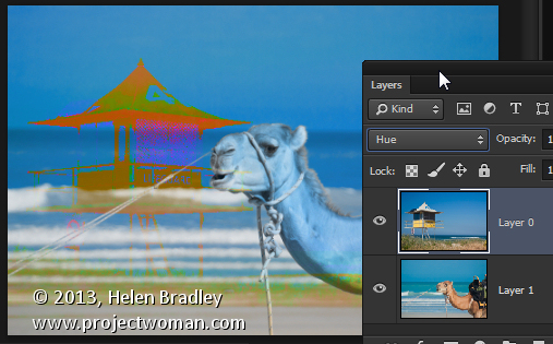 Hue blend mode in Photoshop