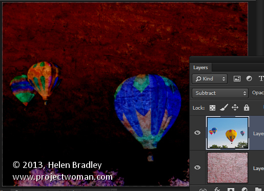 subtract blend mode in Photoshop