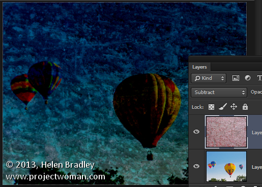 subtract blend mode in Photoshop