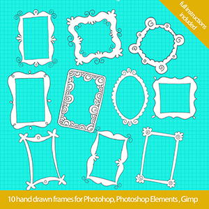 simple hand drawn doodle frames for photoshop, royalty free stock images
