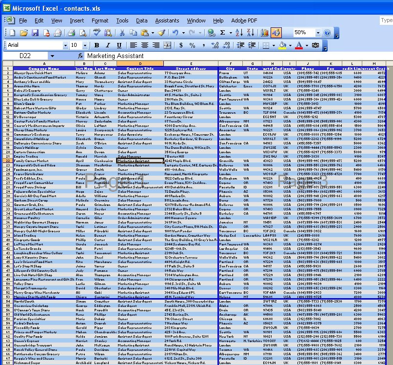 headings in paper. paper, the column headings