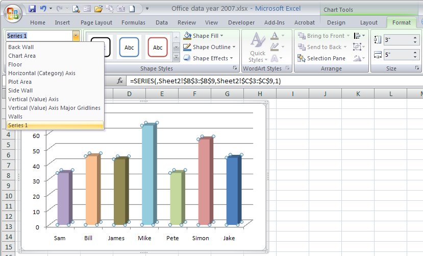 Selecting chart elements in Excel 2007 « projectwoman.com